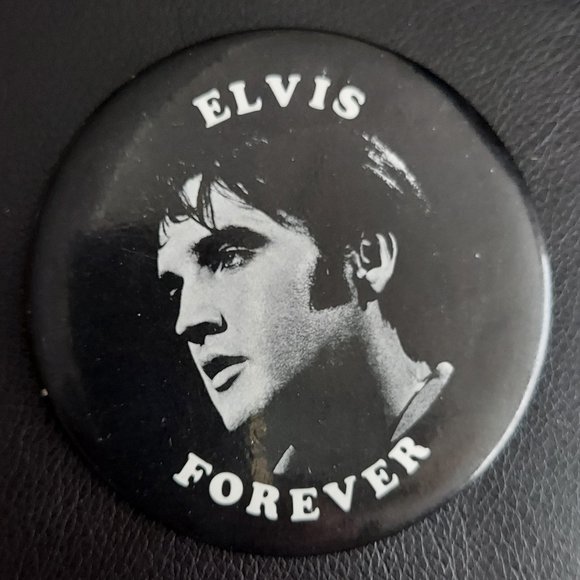 Pin Elvis Forever Vintage Button Pinback 3 " - Picture 2 of 7